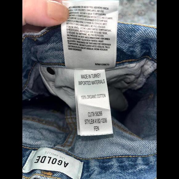Agolde Women's Mid Rise Loose Fit Wander 90s Skinny Jeans Blue Size 28 - Picture 5 of 5